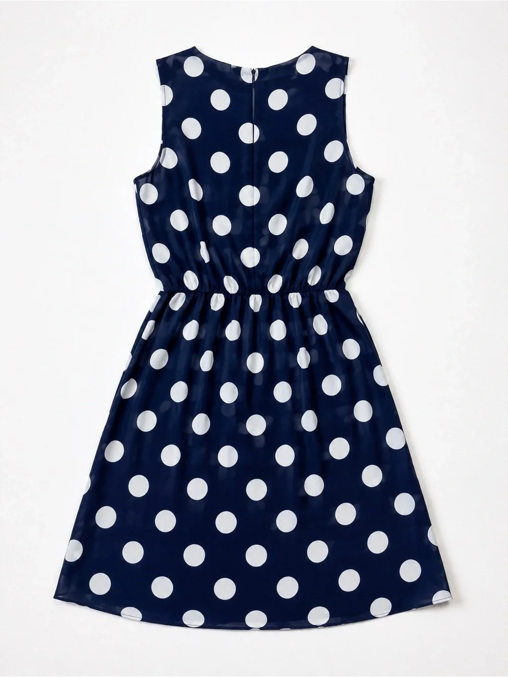J. Crew Navy and White Polka Dot Sleeveless Mini A-line Dress Size 8